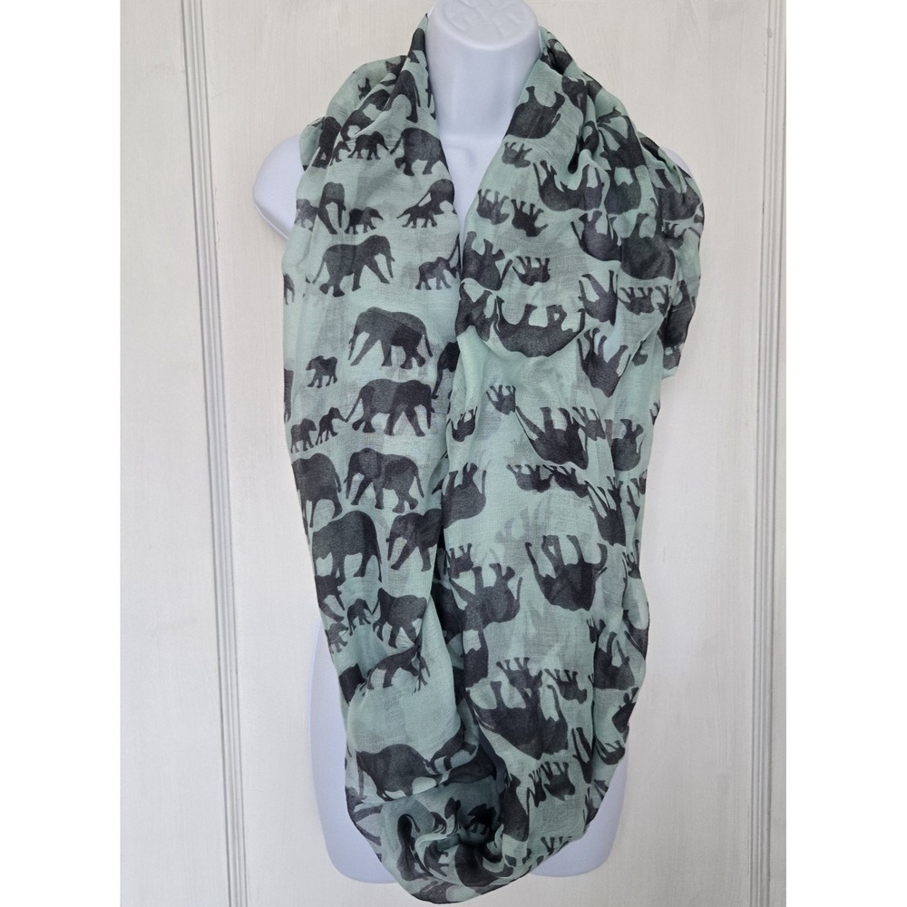Trendy Jewels Women's Full Wrap Infinity‎ Lightweight Scarf Elephant Design Aqua